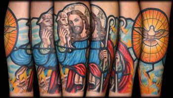 Looking for unique  Tattoos? Stained Glass Jesus